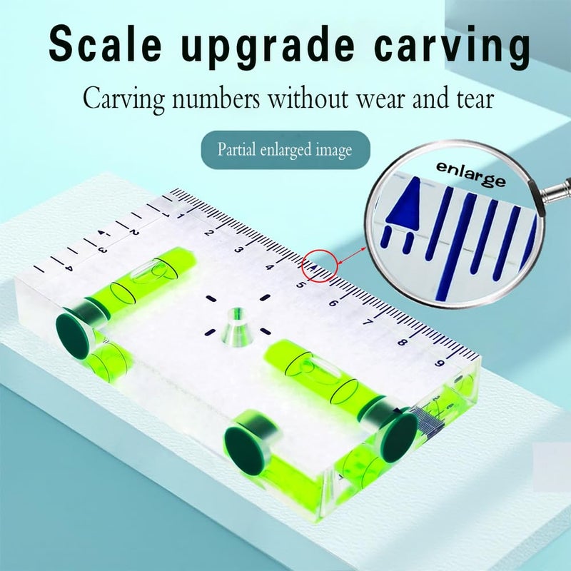 The Yan He Transparent high-precision T-type horizontal bubble magnetic level for two-way horizontal measurement 95x51x13mm - Image 2